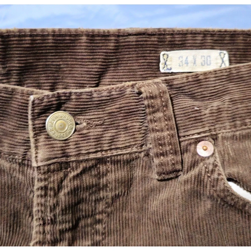 Vtg Polo Ralph Lauren Corduroy Brown Pants Size‎ 34 X 30